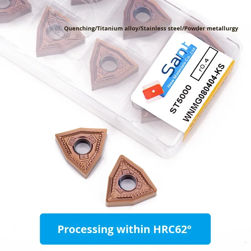 Dalian SANT Triangle CNC Blade After Quenching HRC 62 WNMG080402-KS WNMG080404-KS ST5000