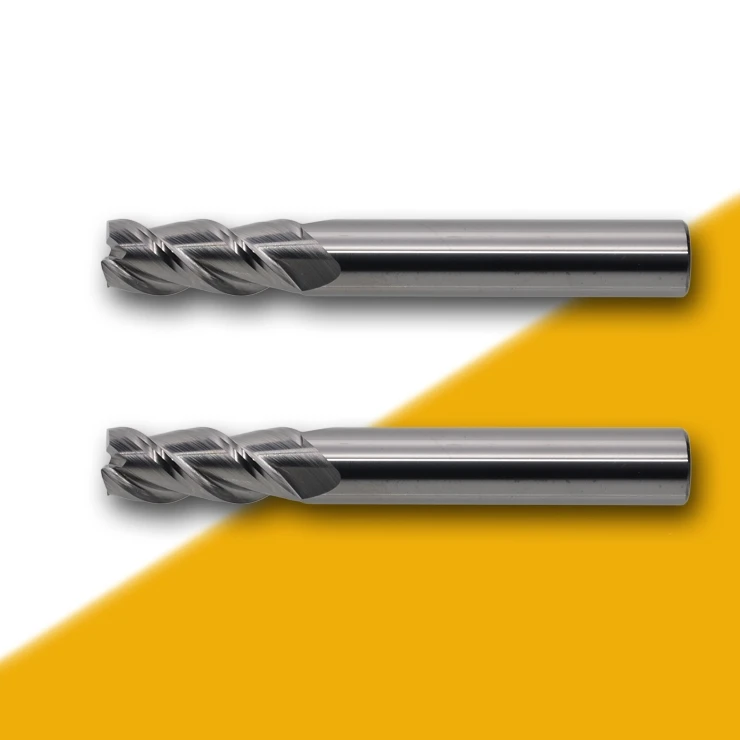 High-gloss Aluminum Alloy Special Vertical Three-edge Tungsten Steel Milling Cutters For 1.5-20