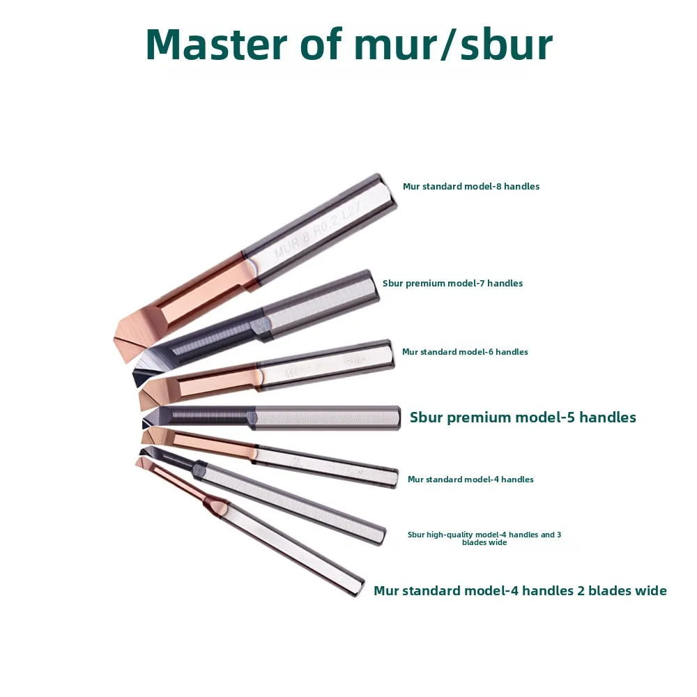 Mingzhe SBUR6 MUR4 Boring Cutter 90 Degree Flat Bottom Small Diameter Tool Solid Tungsten Steel Precision 0.05in for Solid Wood
