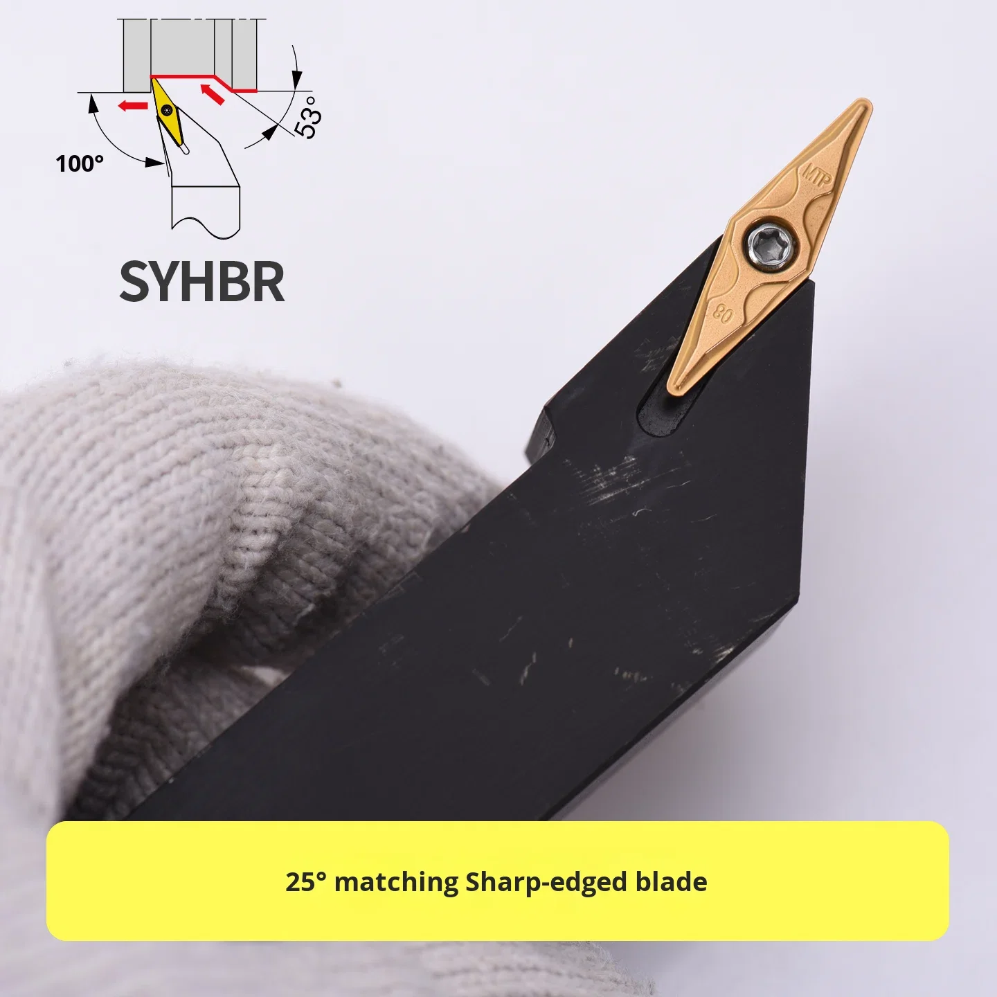 25 Degree External Round Nose Cutter SVJBR2525M11 PVD Coated 65HRC