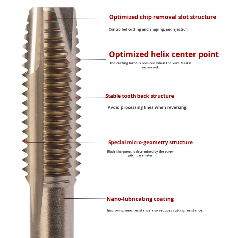Special Metric Stainless Steel Titanium Alloy Drill M3 4 5 6 Puxian Tip Tap Imported Yongpu YP-STAP PVD Coated HRC92 Right