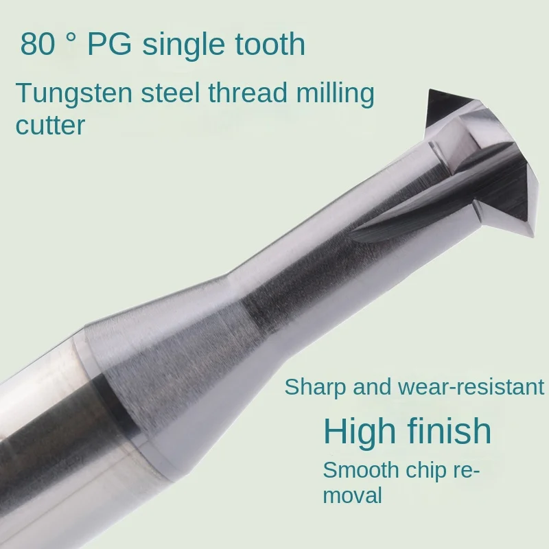 KEUE CNC PG Thread Milling Cutter PG11 German Standard Single Tooth Carbide Tiain Coated 80 Helix ODM