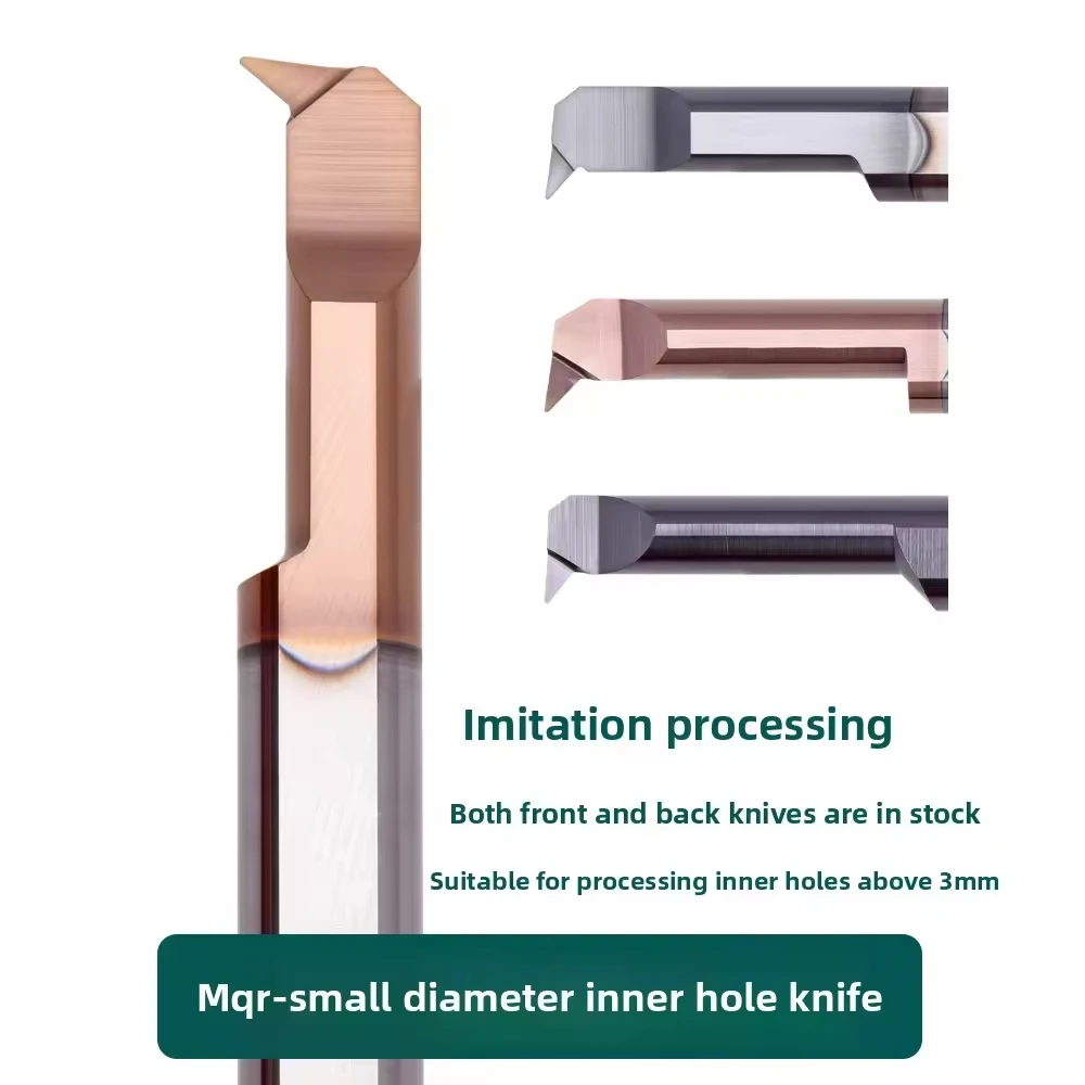 KEUE CNC Precision Tungsten Steel Internal Boring Tool MQR 4R0.2 L15 for Small Bore Machining 2.5-8mm Diameter