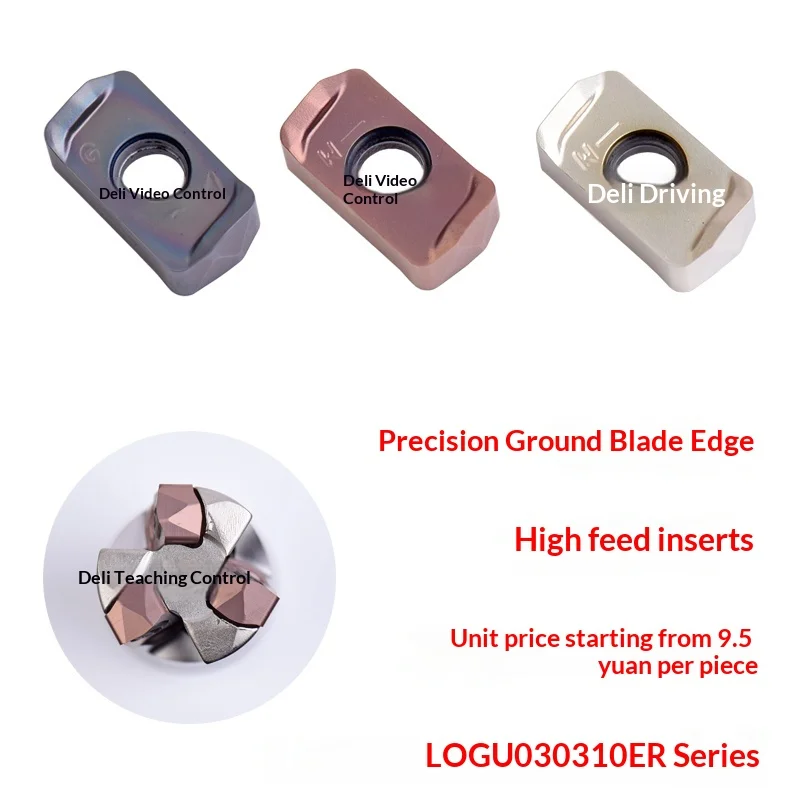 Stainless Steel Titanium Alloy LOMU LOGU030310ER-GM Fast Feed Double-Sided Rough Milling Cutter Made in Mainland China