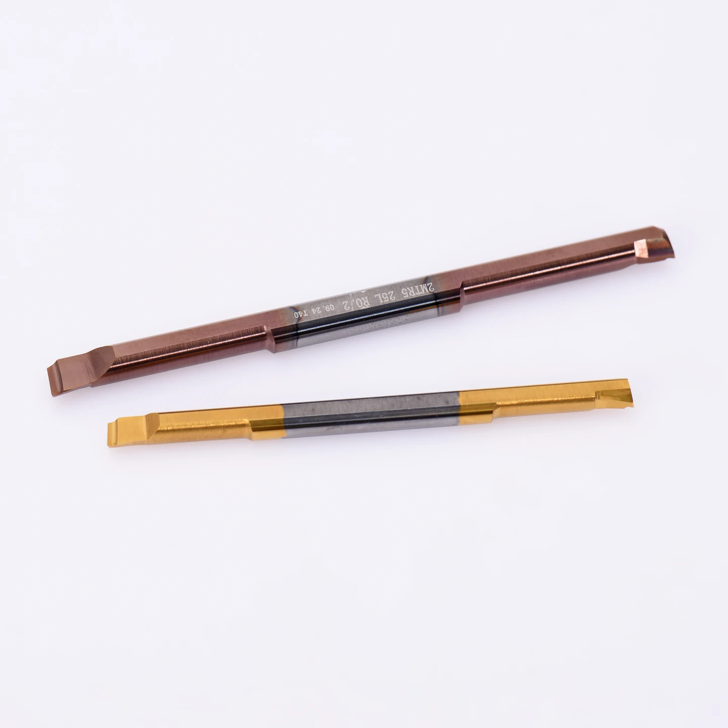 KEUE CNC 2S BTR5 25L R0.2 Cat40 Taper Double-Head Small Diameter Spiral Flute 90 Point Angle 0.002mm Precision Boring Tool