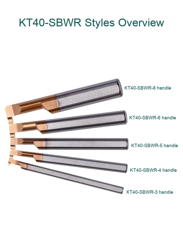 Shockproof Carbide High Precision 2-Flute Internal Grooving Cutter KT40 for CNC Lathe-SBWR Small Hole Boring Tool