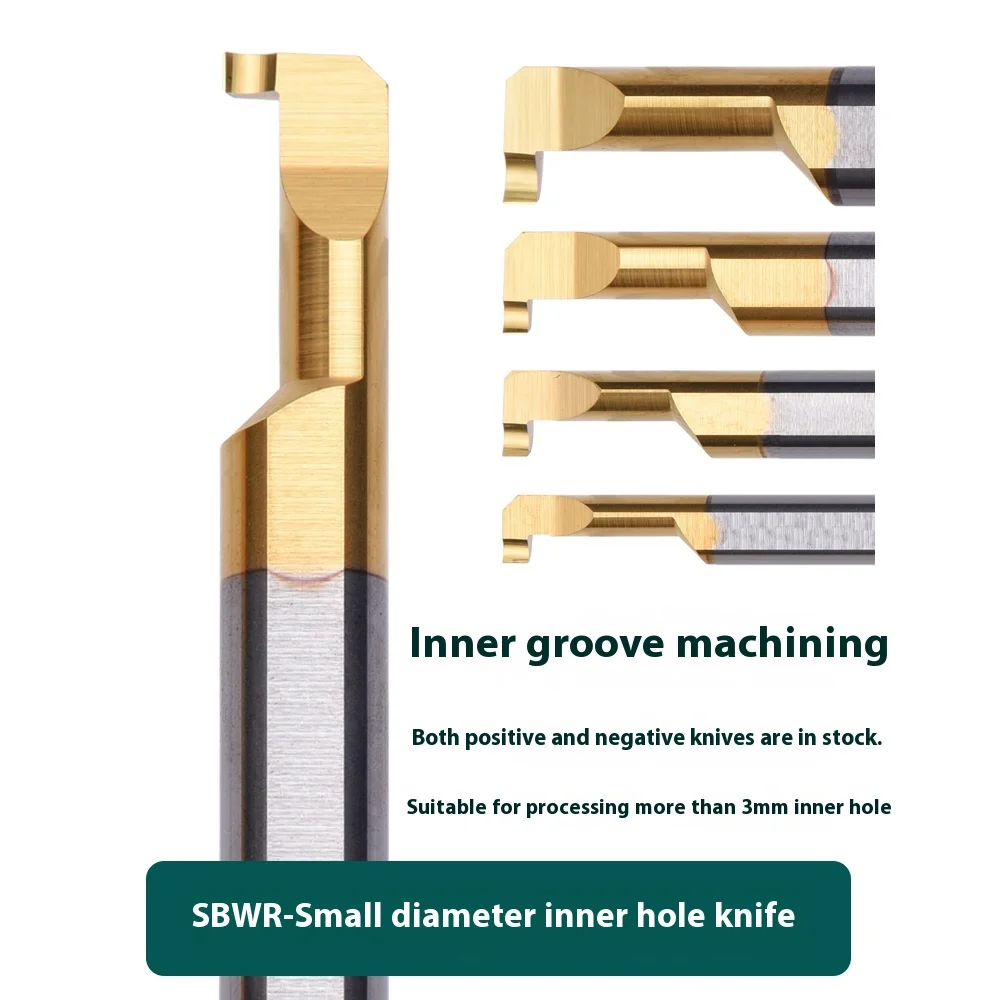 Precision Solid Tungsten Steel Internal Grooving Tool CNC SBWR Shockproof Boring Cutter for Small Diameter Holes