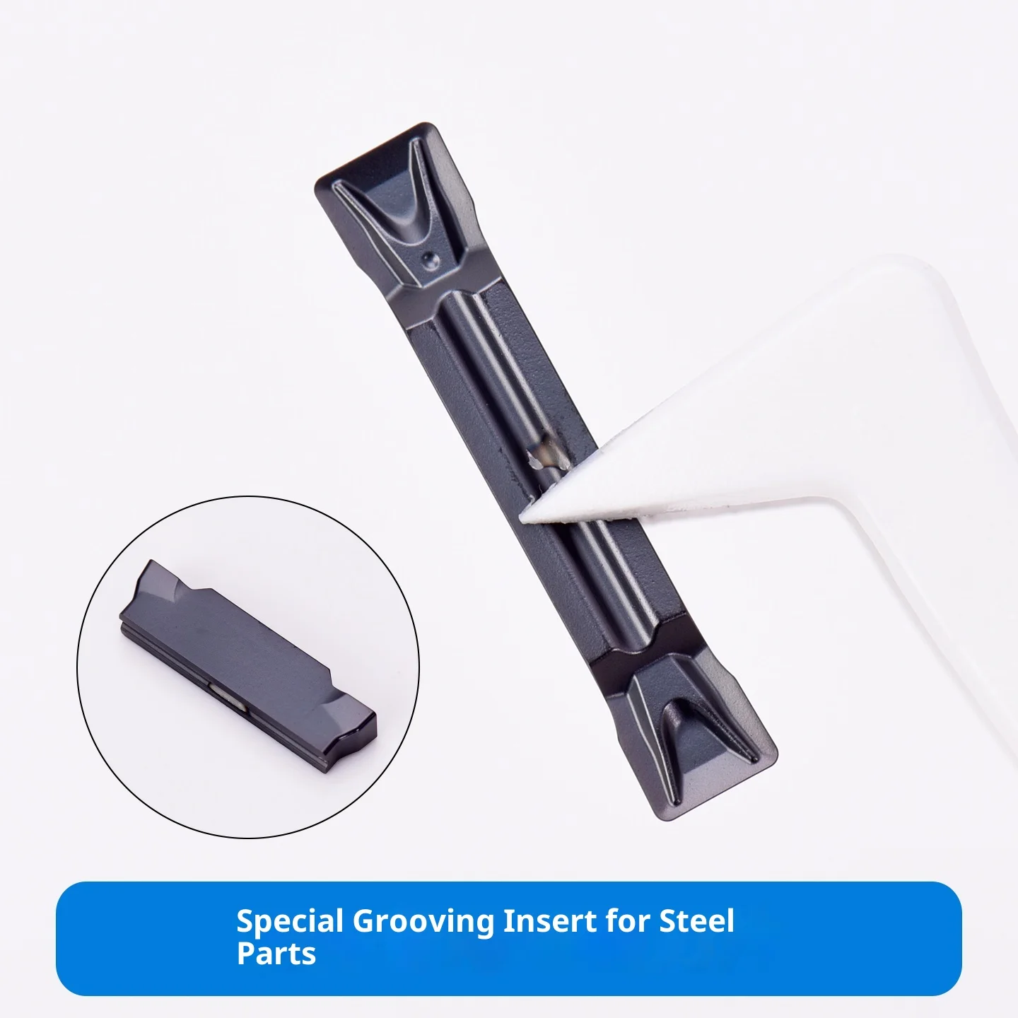 KEUE CNC Square PVD/CVD Coated Grooving Inserts MGMN2000-T PN8000 60-63HRC 1/4in Blade for CNC Lathe Machining Steel Parts