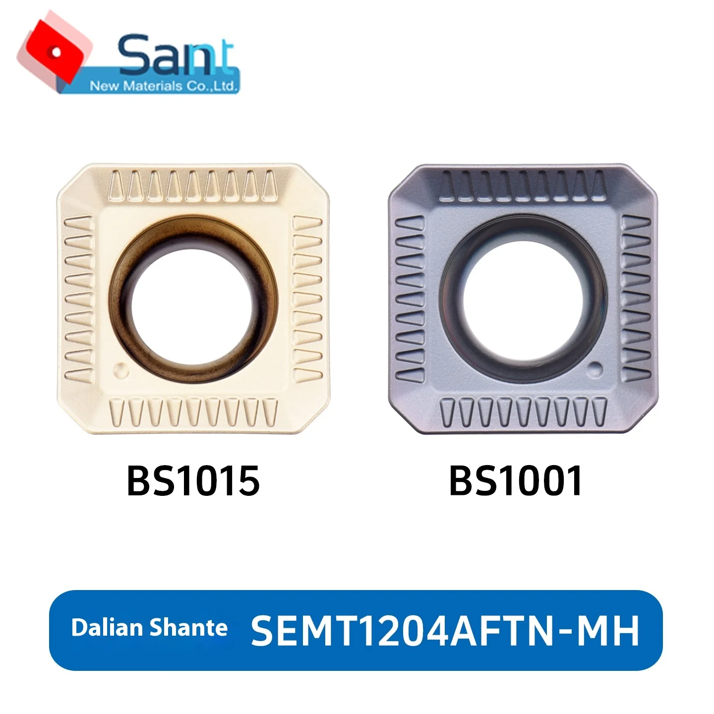 Dalian Shante SANT 45 Degree Square Face Milling Cutter Blade SEMT1204AFTN-MH BS1001/BS1015 Tiain Coated Hrc92