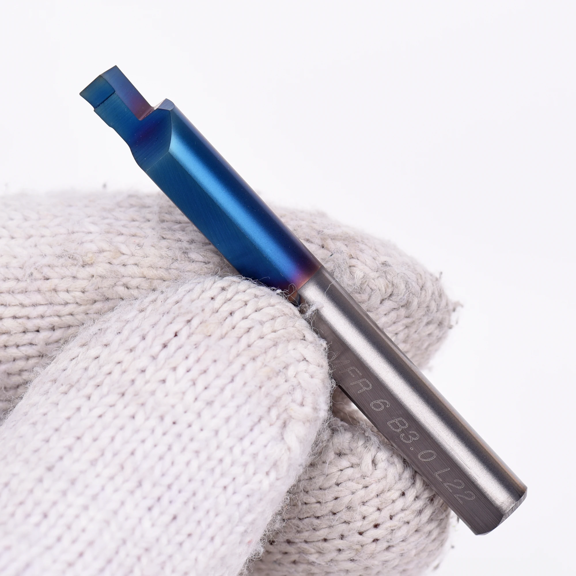 High Nano Blue Tungsten Steel End Face Grooving Knife Mfr 6B2.0 L22 Boxed CVD High Hardness 60HRC KEUE CNC Machining Center