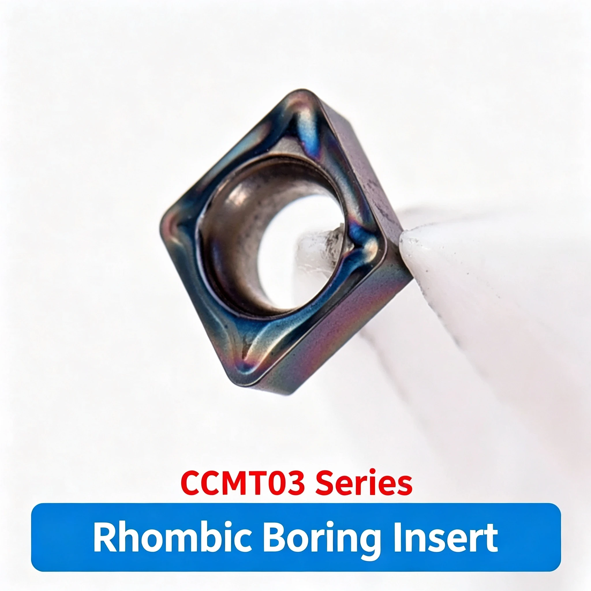 CNC Indexable Diamond Internal Boring Inserts CCMT030104-DP Grade AP105-K, Precision Turning Insert for Hardened Stainless Steel Machining