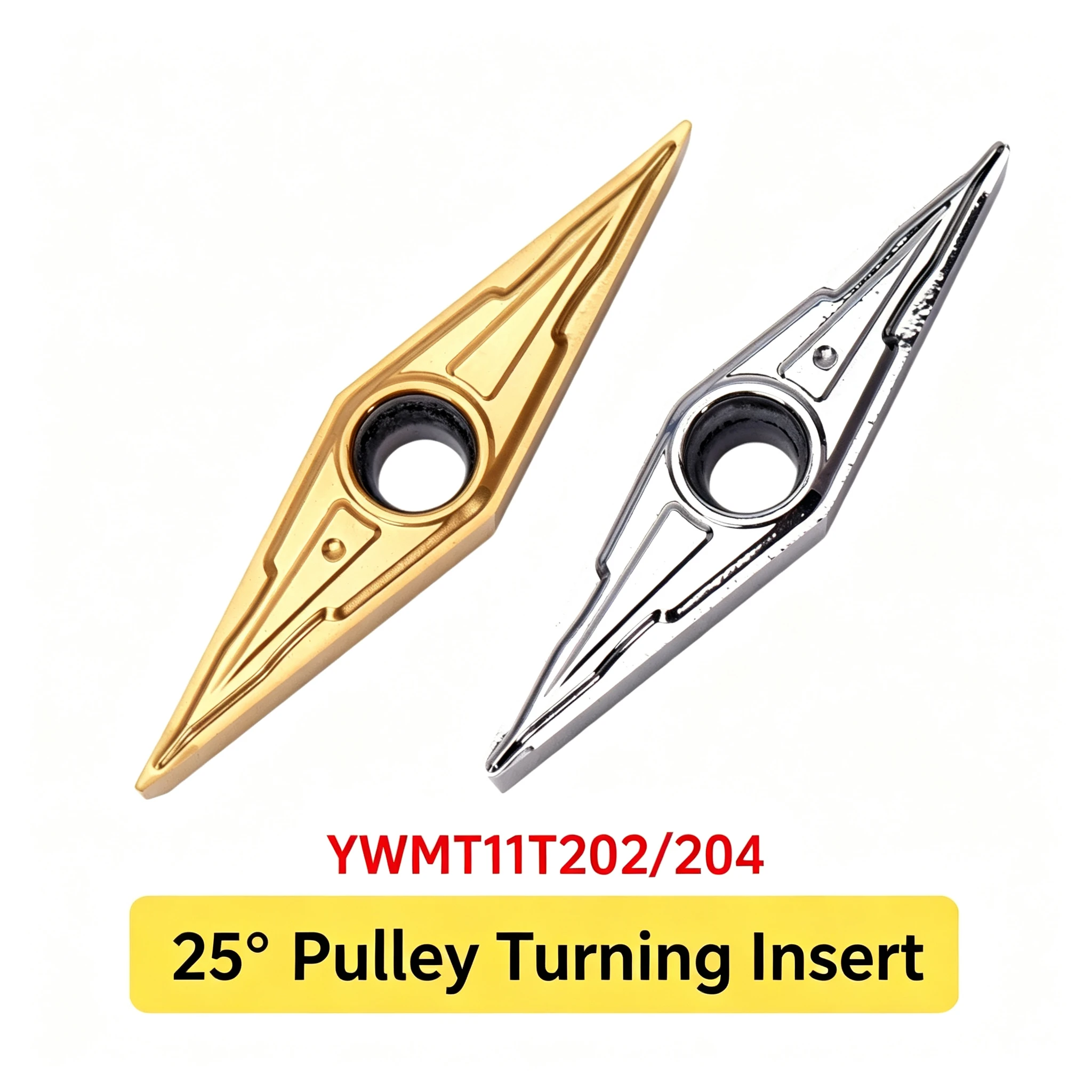 25 Degree CNC V-Pulley Grooving Carbide Inserts YWGT11T202-CQB YWGT11T204-CQB YWMT11T202-CQB YWMT11T204-CQB for V Belt Pulley Machining