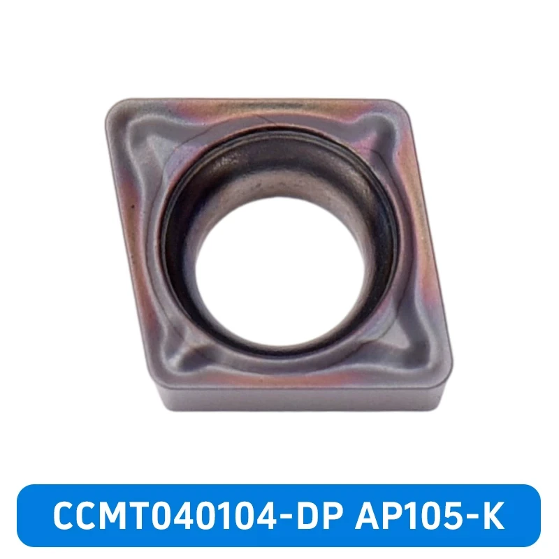 CNC Indexable Diamond Internal Boring Inserts CCMT040104-DP Grade AP105-K, Precision Turning Insert for Hardened Stainless Steel Machining