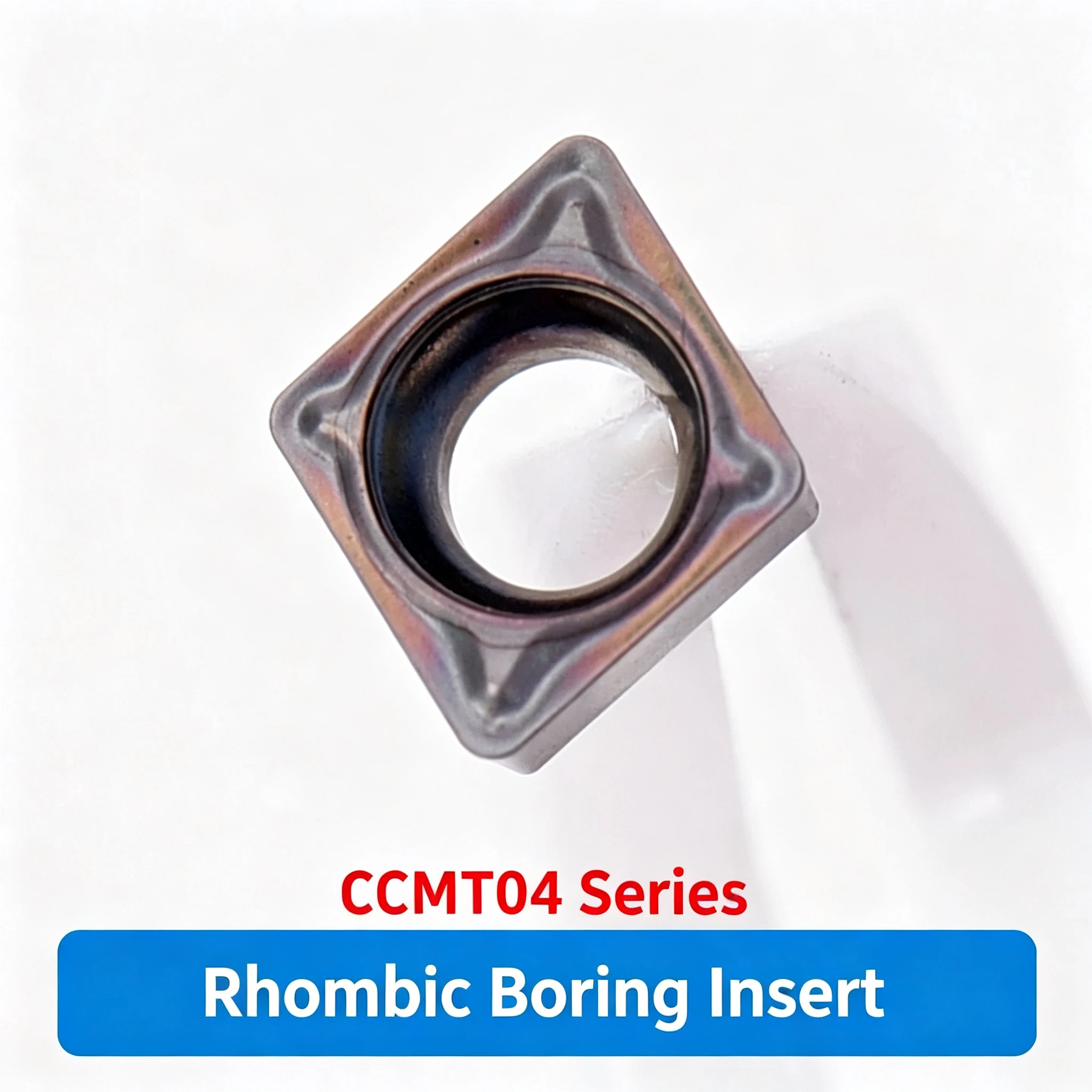 CNC Indexable Diamond Internal Boring Inserts CCMT040104-DP Grade AP105-K, Precision Turning Insert for Hardened Stainless Steel Machining