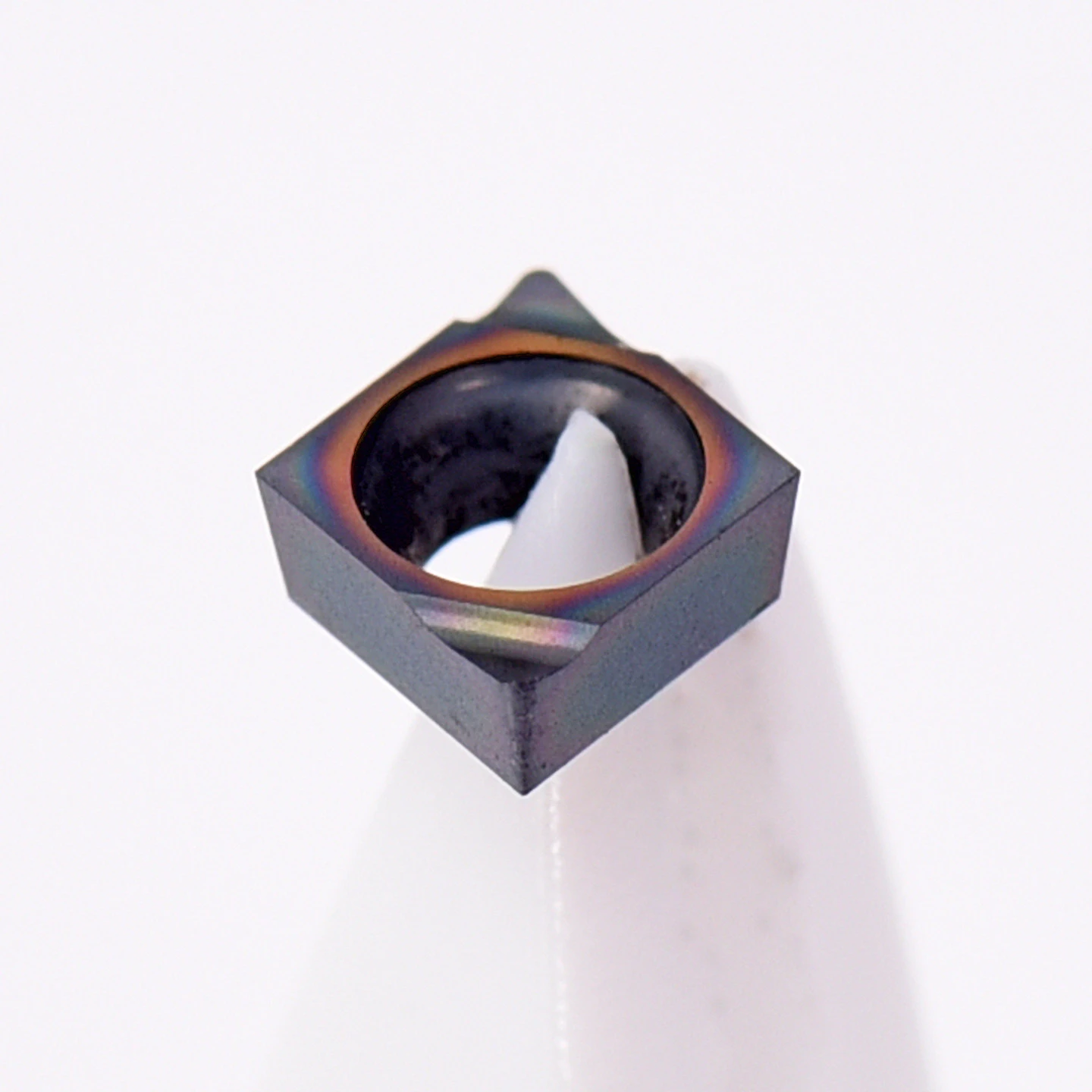 CNC Indexable Small Diamond Internal Boring Finishing Inserts CCGT030102 & CCGT030104, Multi-Colored Coating for Hardened Workpiece Precision Machining