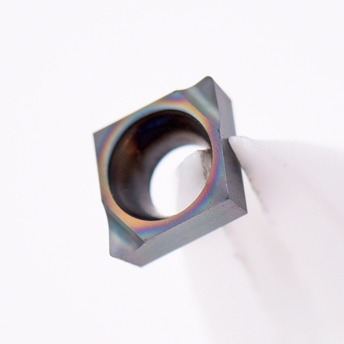 CNC Indexable Small Diamond Internal Boring Finishing Inserts CCGT030102 & CCGT030104, Multi-Colored Coating for Hardened Workpiece Precision Machining