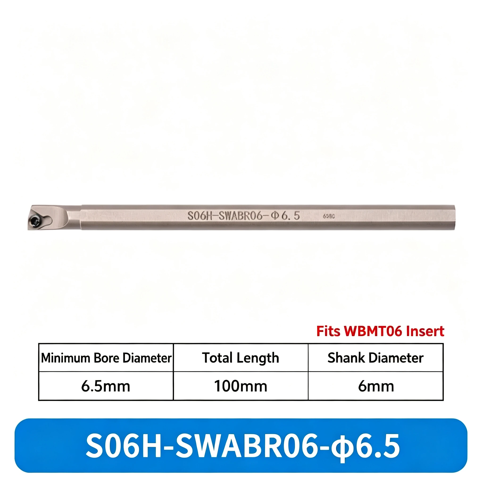 CNC Lathe Inner Hole Flat Bottom Boring Tool Holder SWABR06 S05H S06H S07K S08K, Diameter D5.5 D6.5 D7.5 D8.5 Boring Bar