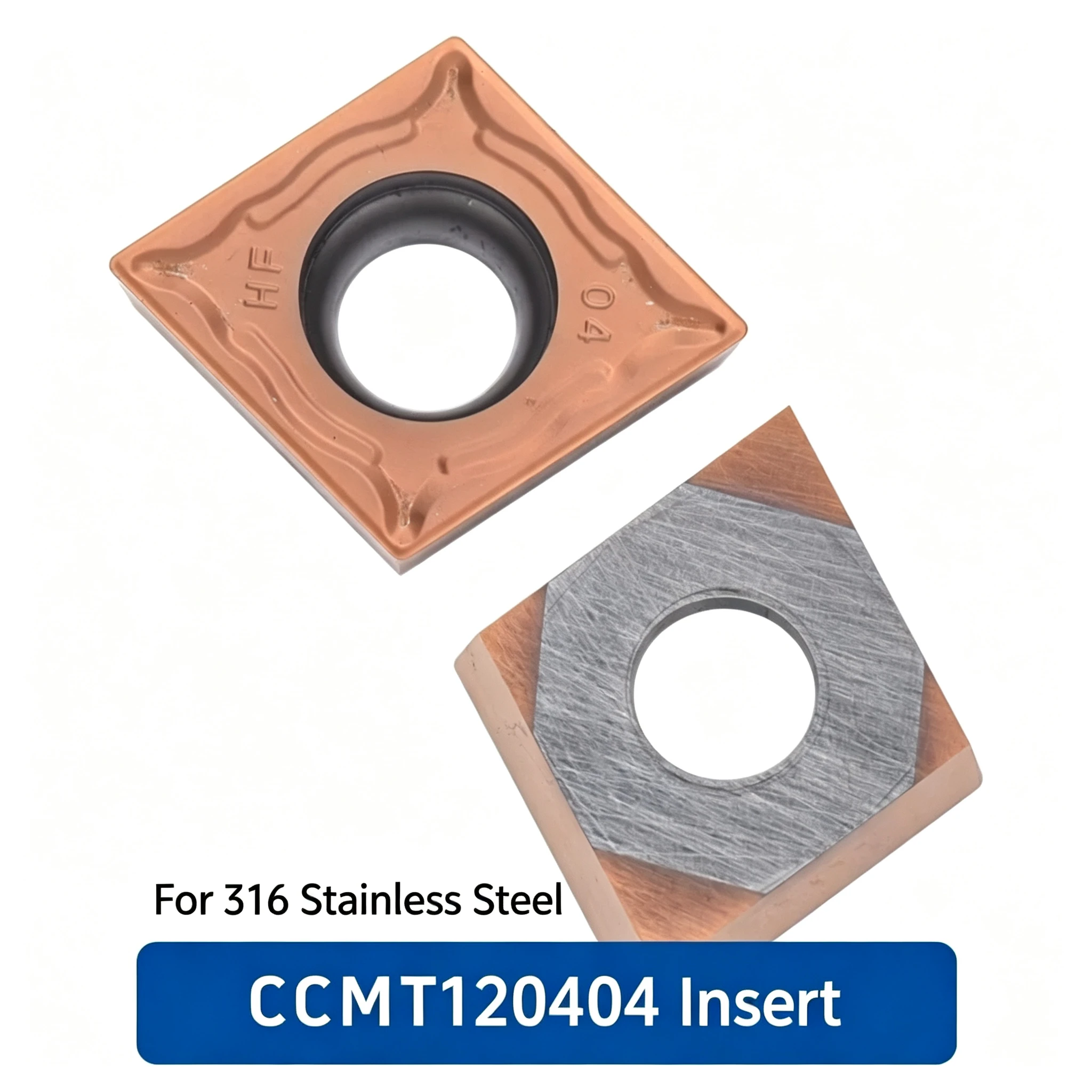 316 Stainless Steel Special Blade CCMT120404-DF KM242Z Good Wear Resistance High Line Speed