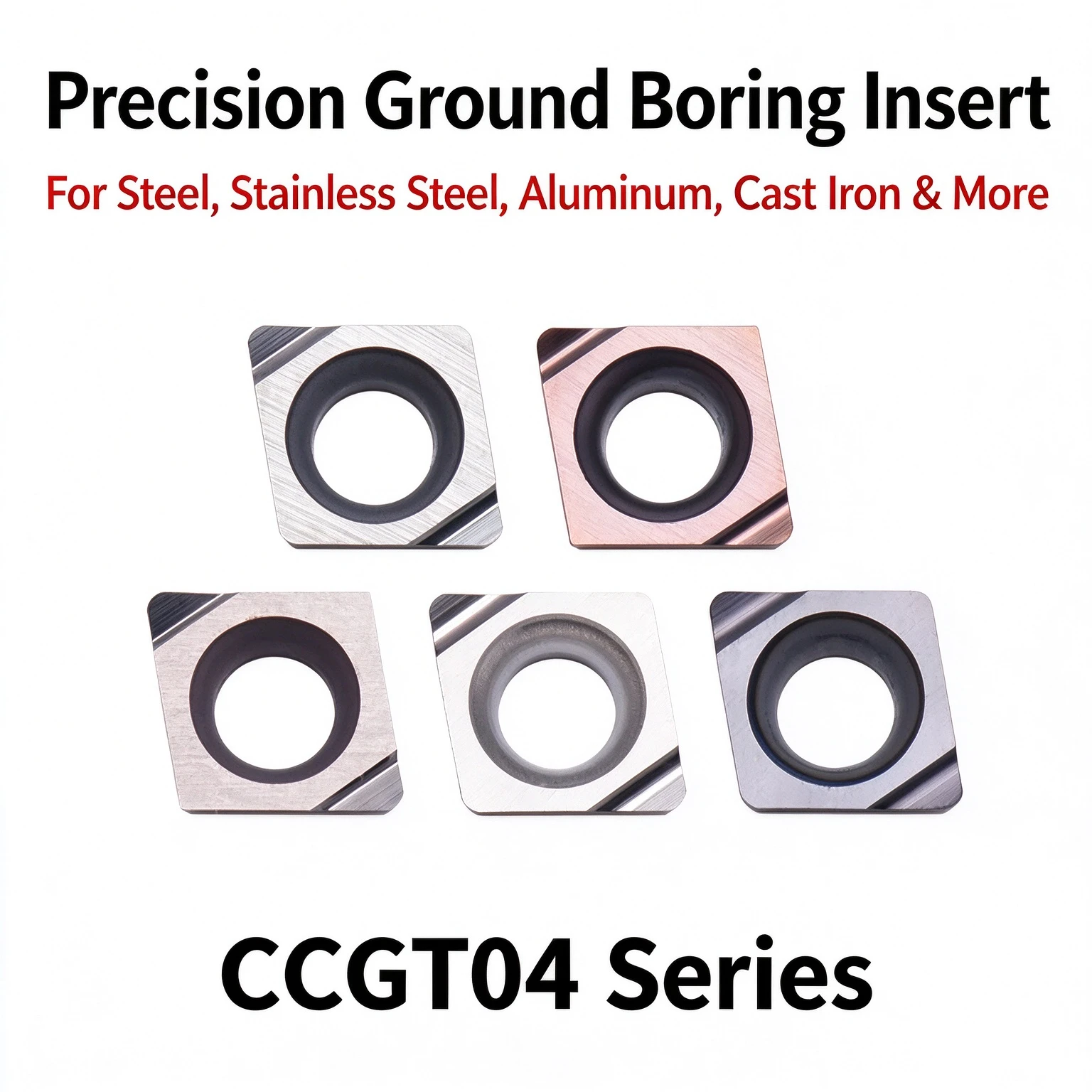 Stainless Steel Tialn Coated 45HRC Fine Boring Insert OEM CCGT040102/040104L-F Instead of PR930/VP15TF/TN60