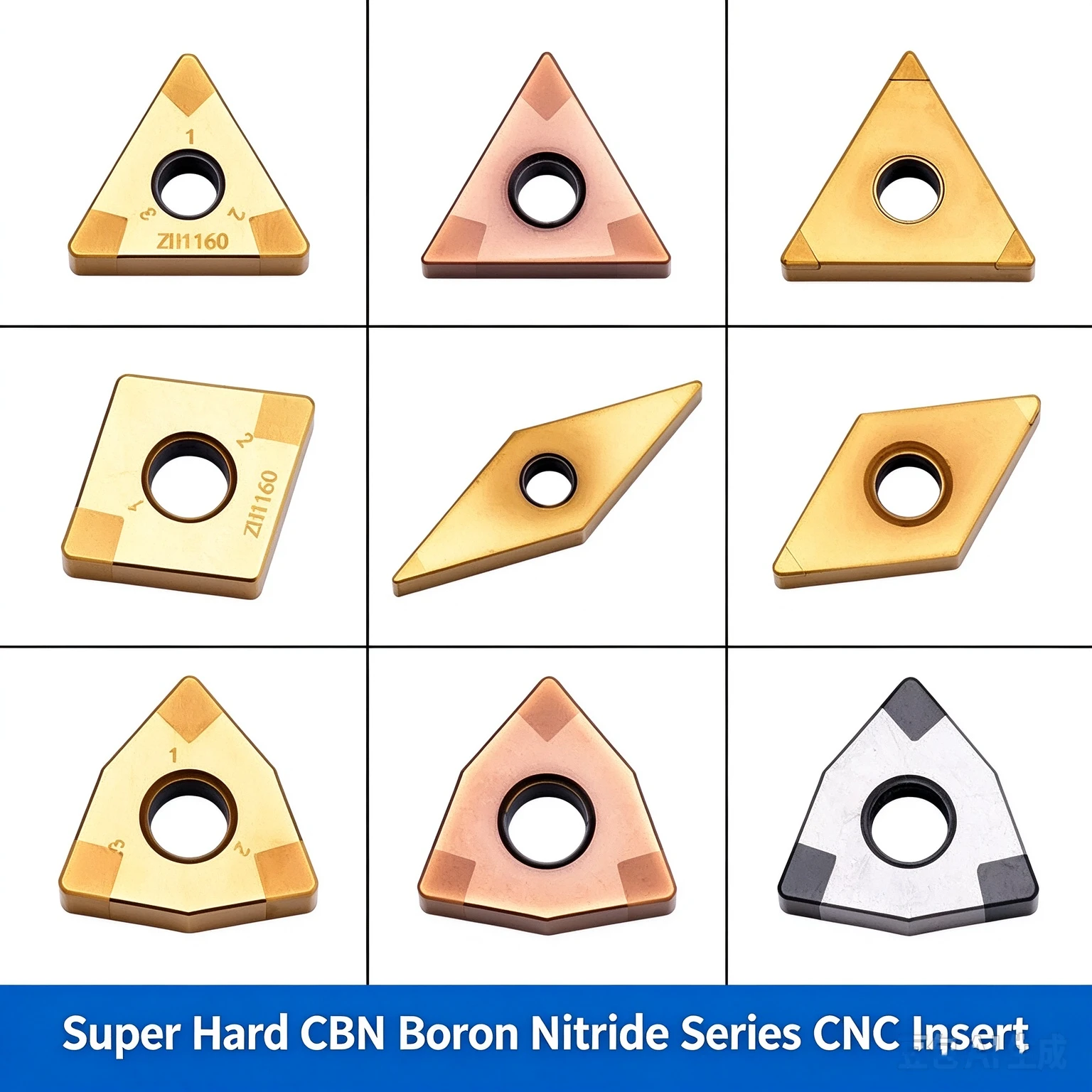 Cubic Boron Nitride Insert WNGA080404 WNMG080408 CBN Hardened Steel For Carburized