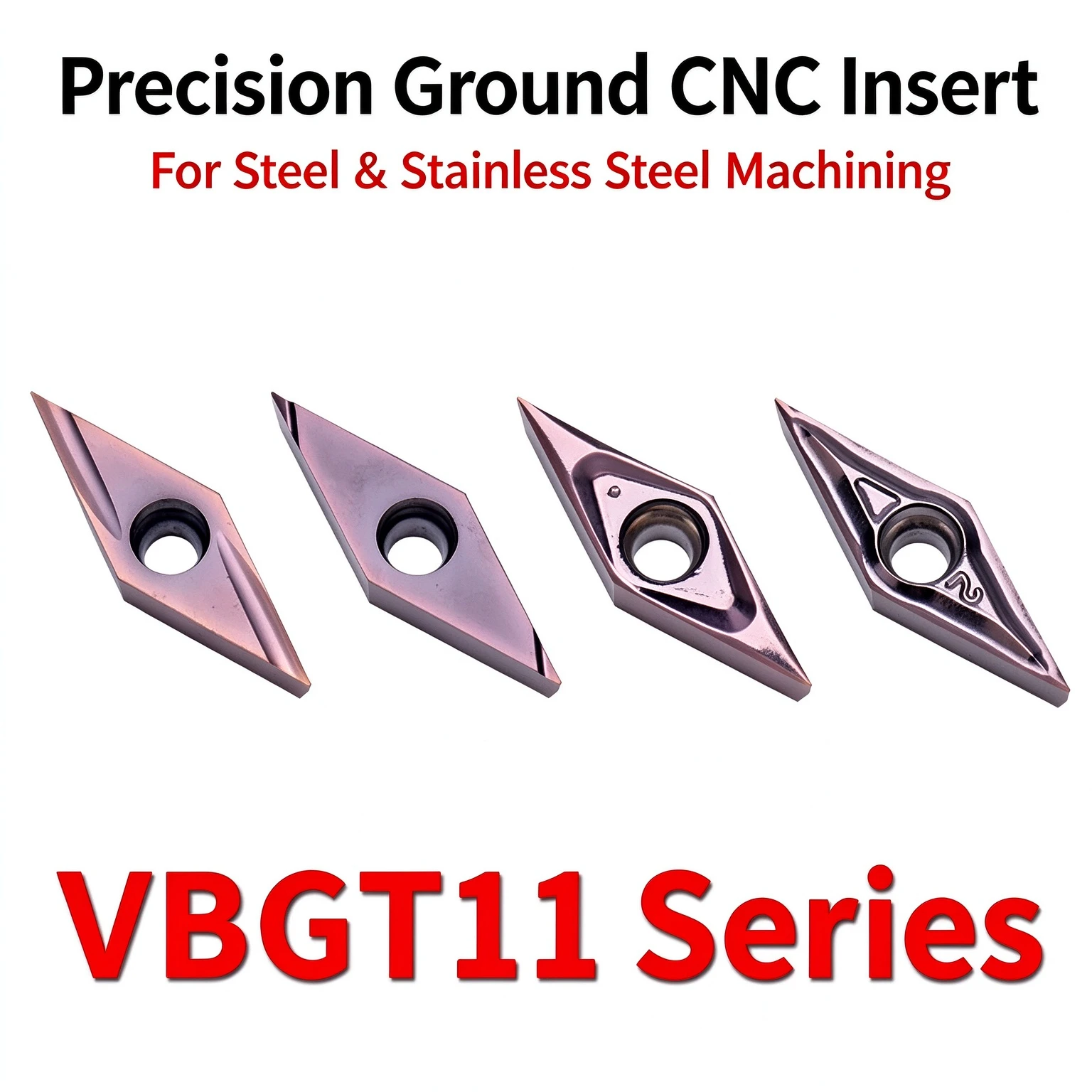 35 Degree VBGT110302R-Y/110304/01L-Y PR930 TN60 Moving Machine Turning Blade OEM Titanium Aluminum Nitride Coated 45HRC