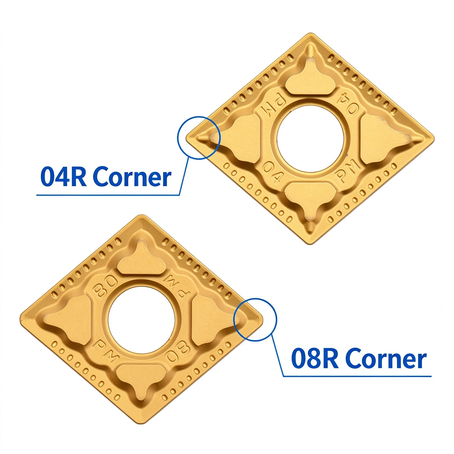 Zhuzhou OEM Inserts YBC251 CNMG120404-PM/120408 for Turning Center with Titanium Aluminum Nitride Coating