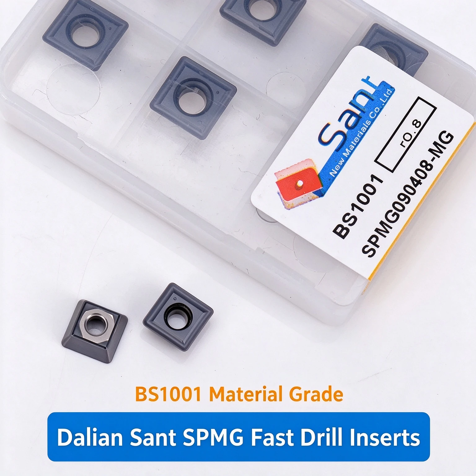 SANT Fast Drill Insert SPMG030204 060204 07T308 090408-MG BS1001 U AlTin Coated OEM