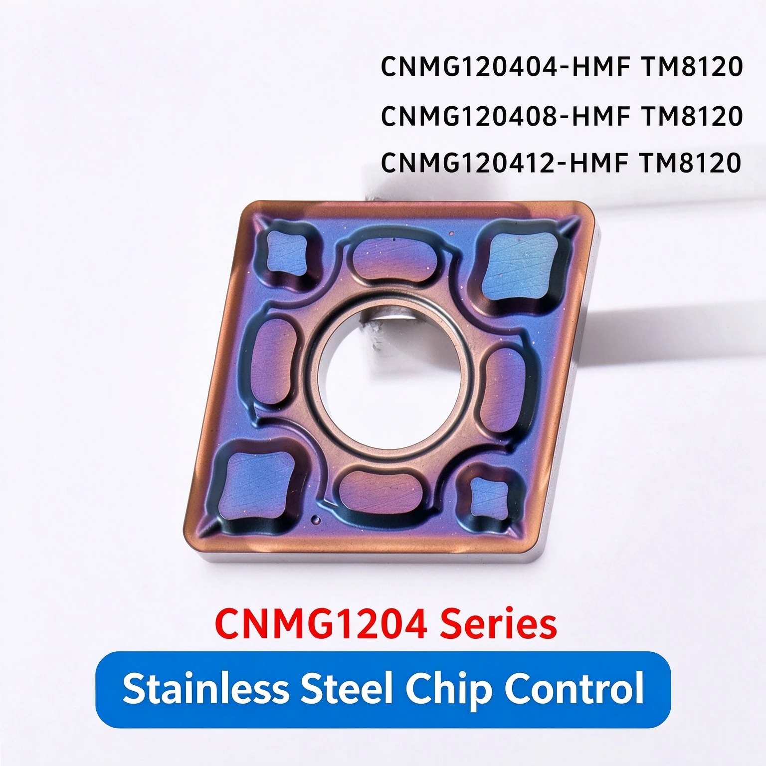 CNMG120408-HMF CNC Diamond Blade TM8120 Stainless Steel Chip Breaking Grain High Temperature Resistant Turning