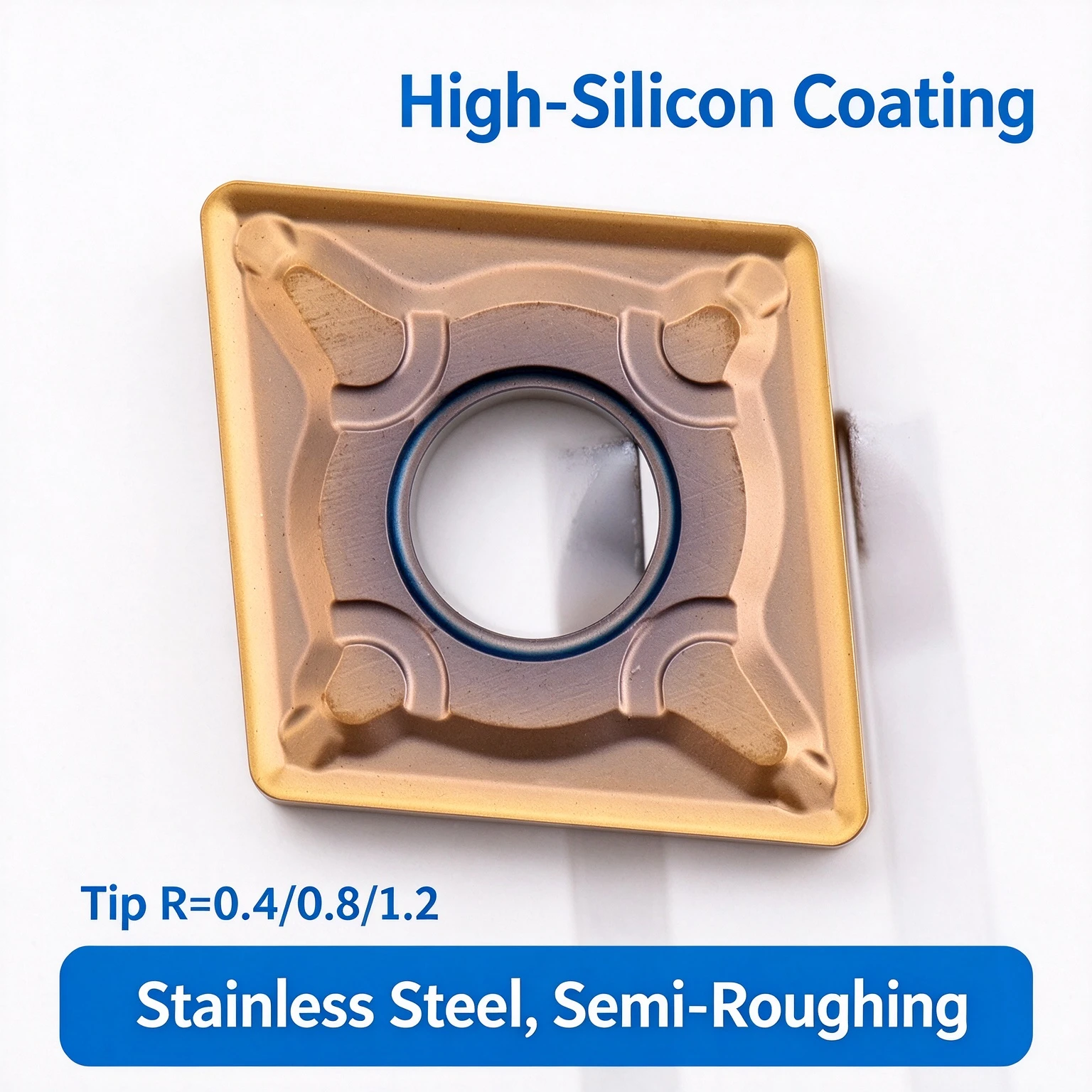 CNMG120408-EM KM3315 Stainless Steel Rough Turning Blade Cutting Tool High Hardness Wear Resistant Grain