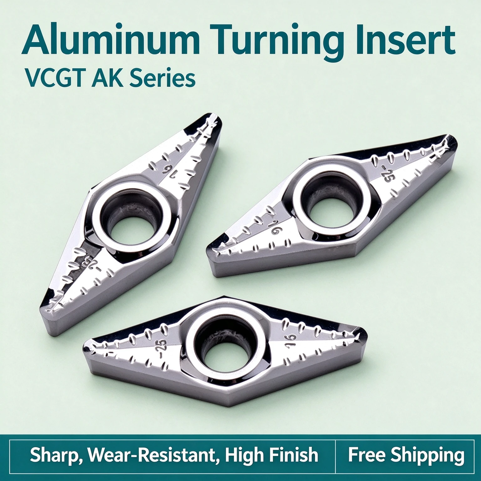 Hub Diamond Blade KEUE CNC OEM VCGT220516/20/30 R-Angle 1.6/2.0/3.0 Processing Copper and Aluminum