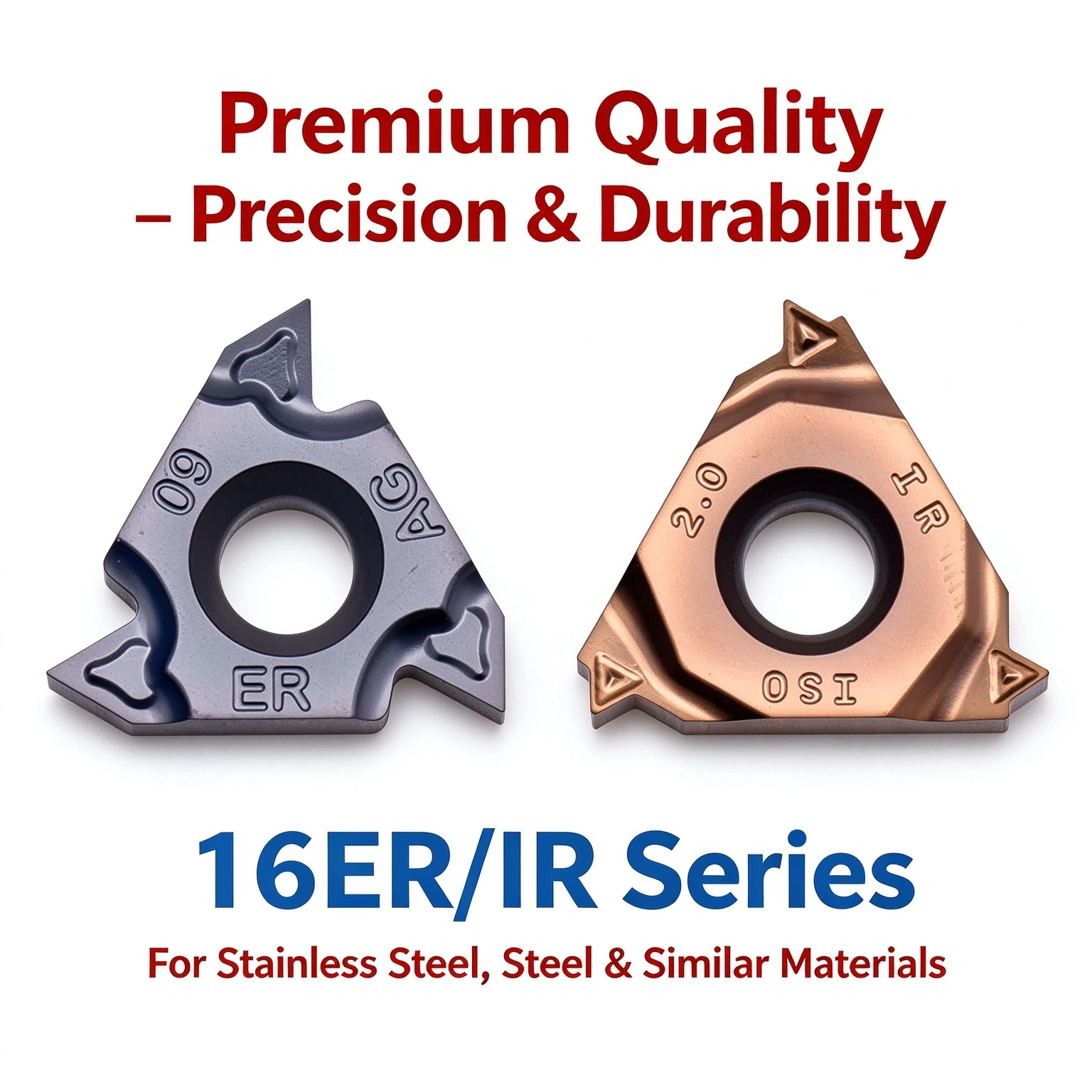 High-performance Stainless Steel Threaded Blade 16Er Ag60/16Ir Ag55 1.0 1.25 1.5 2.0 OEM Customizable KEUE CNC Brand Made China