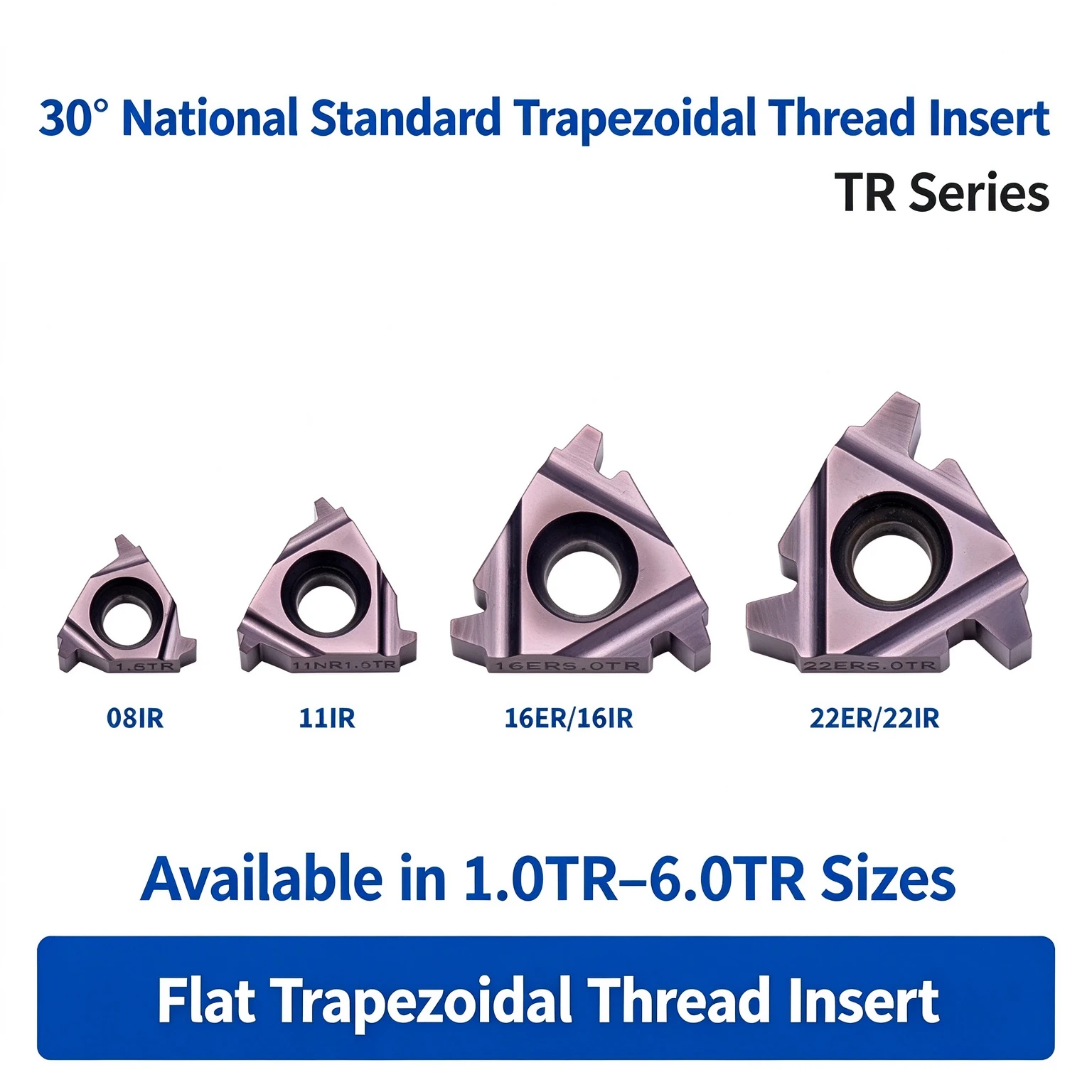 CNC T-Type Thread Cutter Head 3.0 2.0TR Inner 30 Trapezoidal Thread Turning Insert Internal Hole Stainless Steel