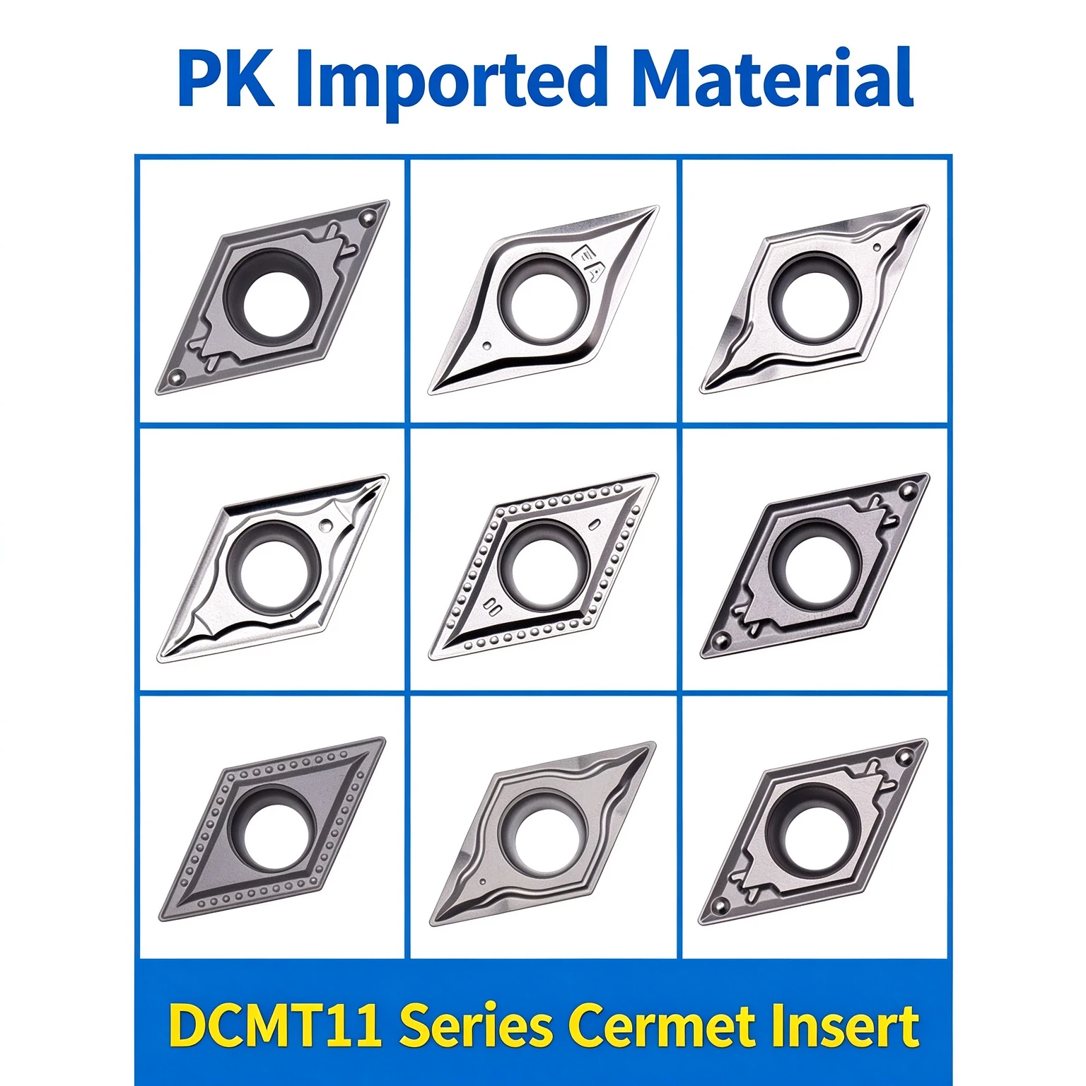 Numerical Control Blade Cermet Single-sided Inner Hole 55 Degree DCMT11T304/02/08-MT/HQ/FG Steel Parts Fine