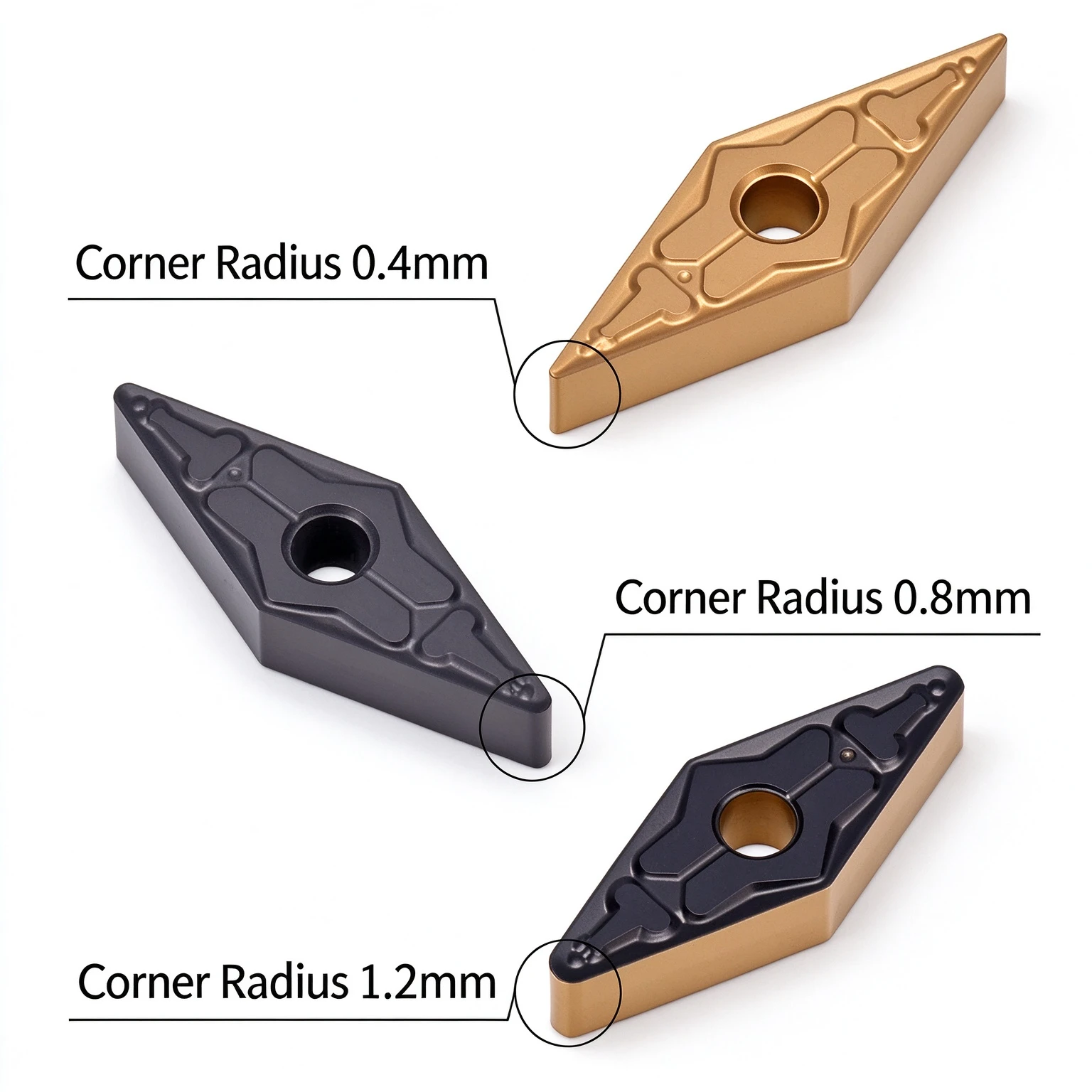 Instead T9125 VNMG160404-TM 160408 KM240B T9115 OEM Machined Steel Parts Titanium Aluminum Nitride Coating 45HRC Hardness for