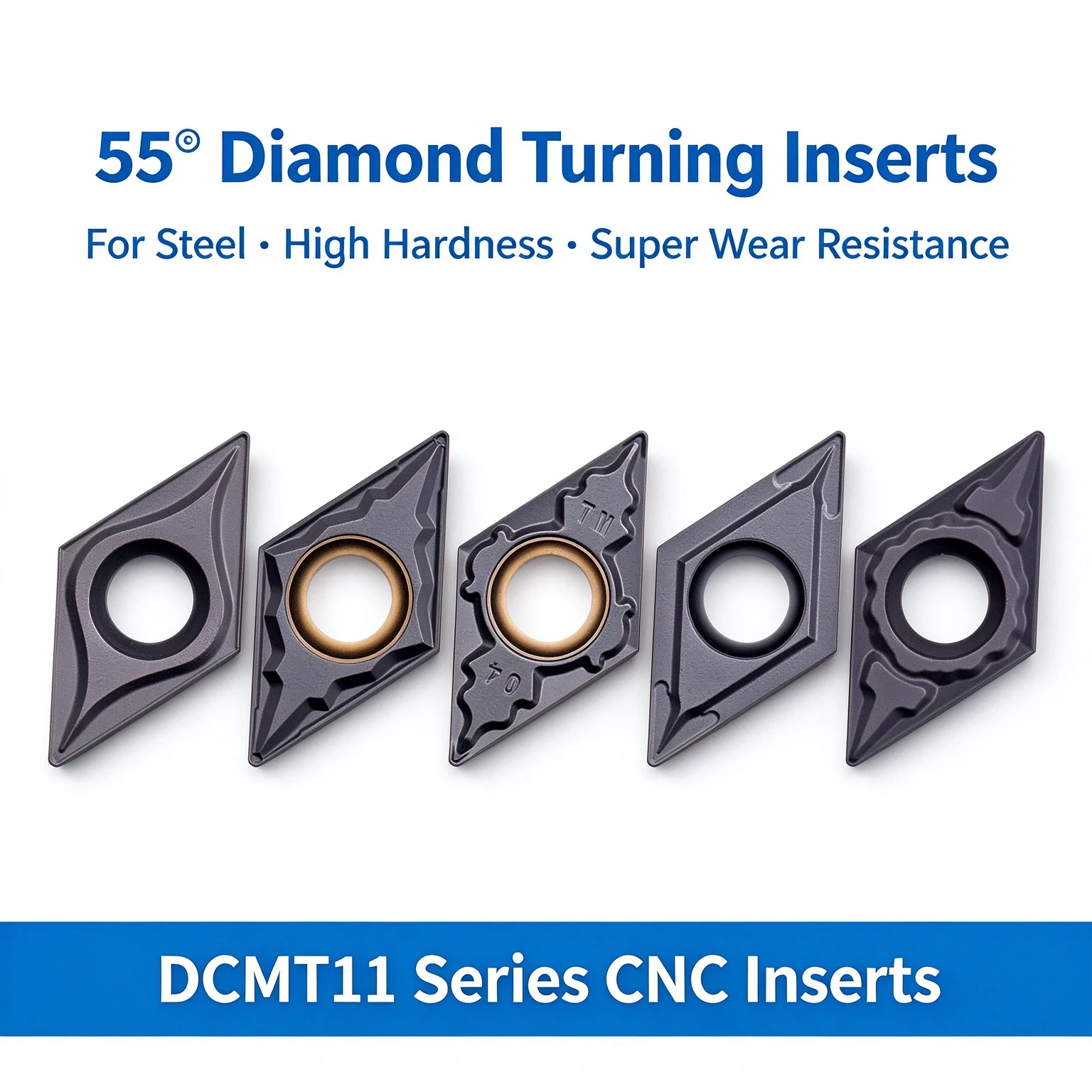 Blade Tungsten Steel Metric Counterbore Hex Shank Knife Grain DCMT11T304/08 Outer Circle Inner Hole Lathe Alloy Bright Finish