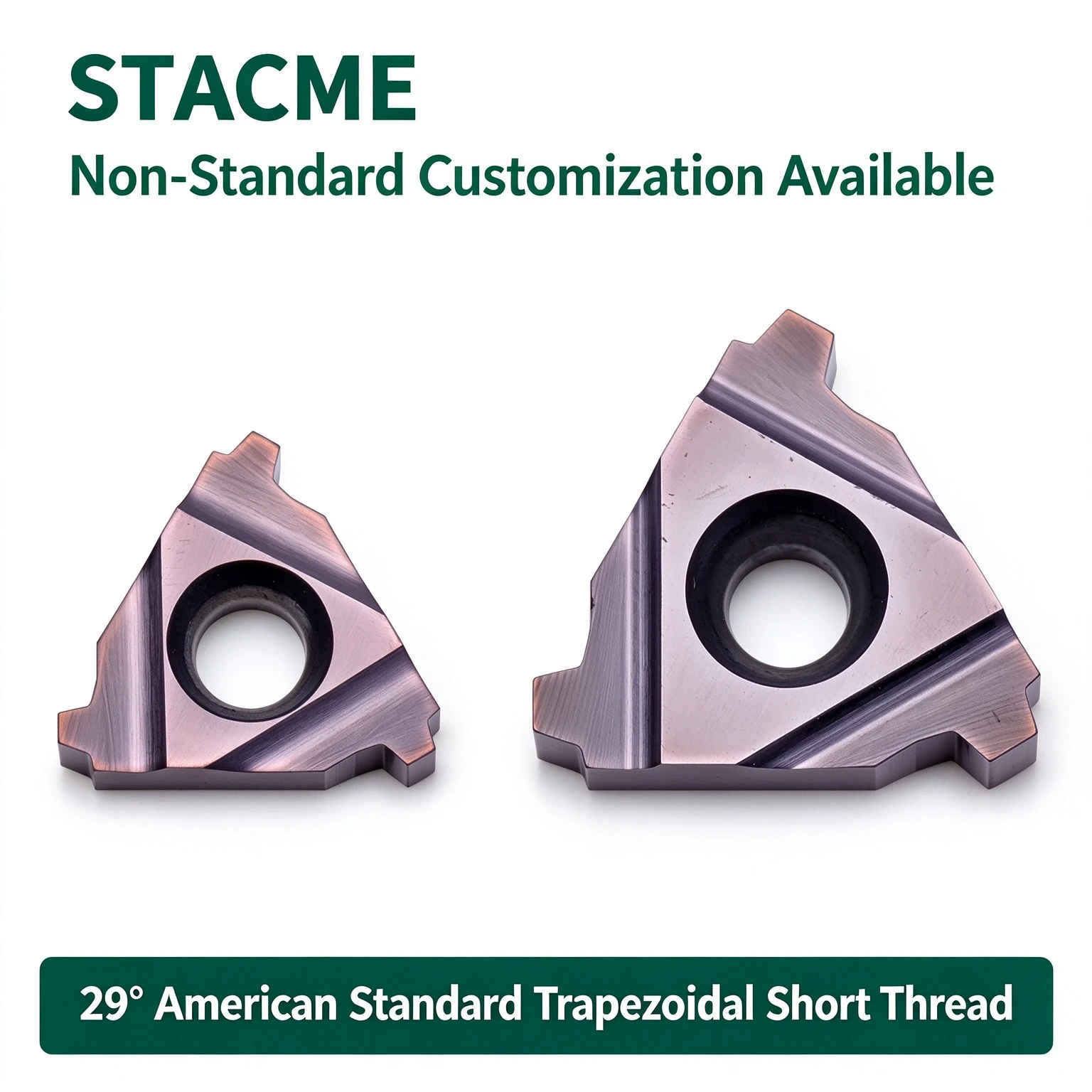 STUBACME 29 Degree Trapezoidal Short Thread 16ER/IR 22 6 8 10 12 14 STACME OEM Tialn Coated 45HRC for TURNING CENTER
