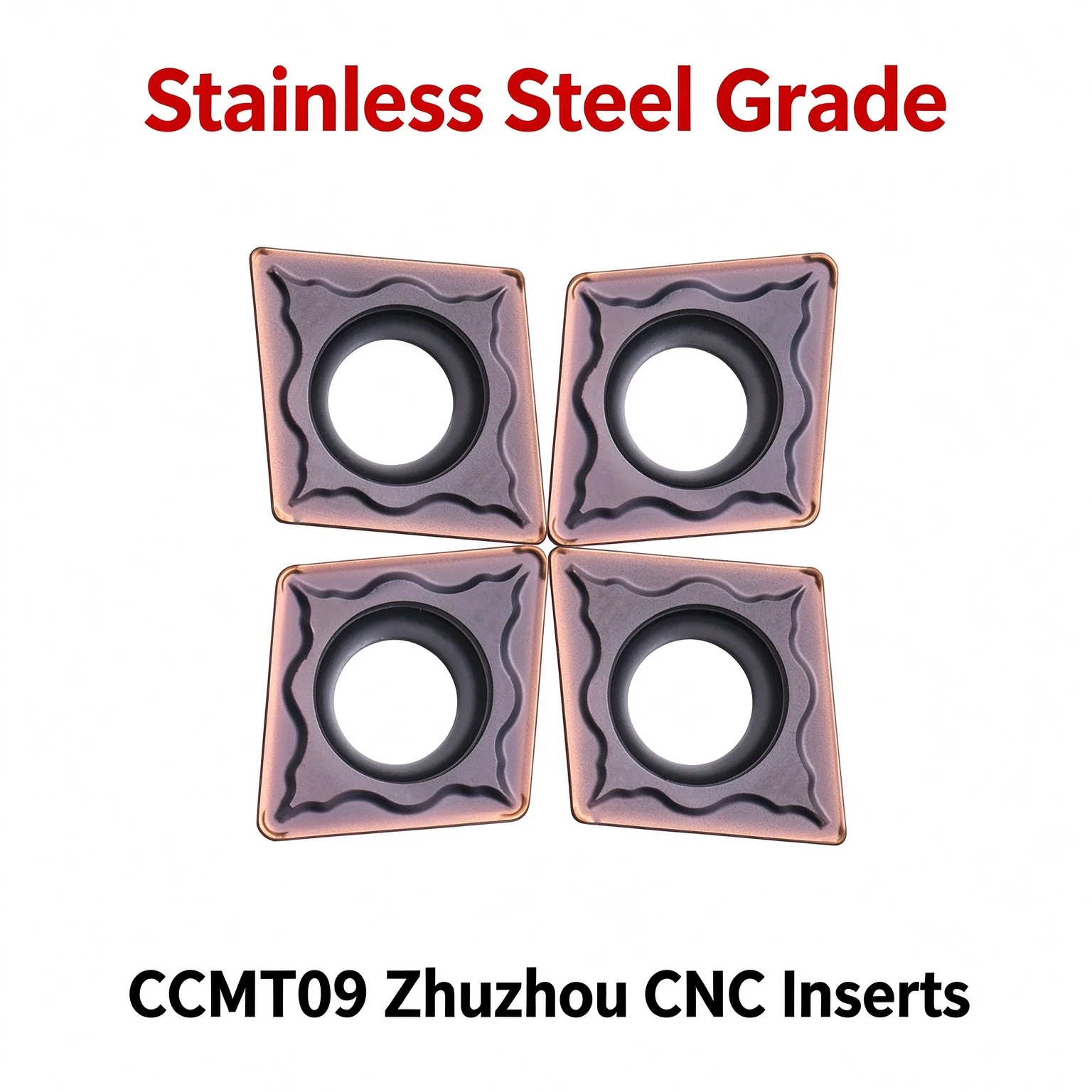 Zhuzhou Blade CCMT09T304-EM/CCMT09T308 YBG205 Machining Stainless Steel Inner Hole