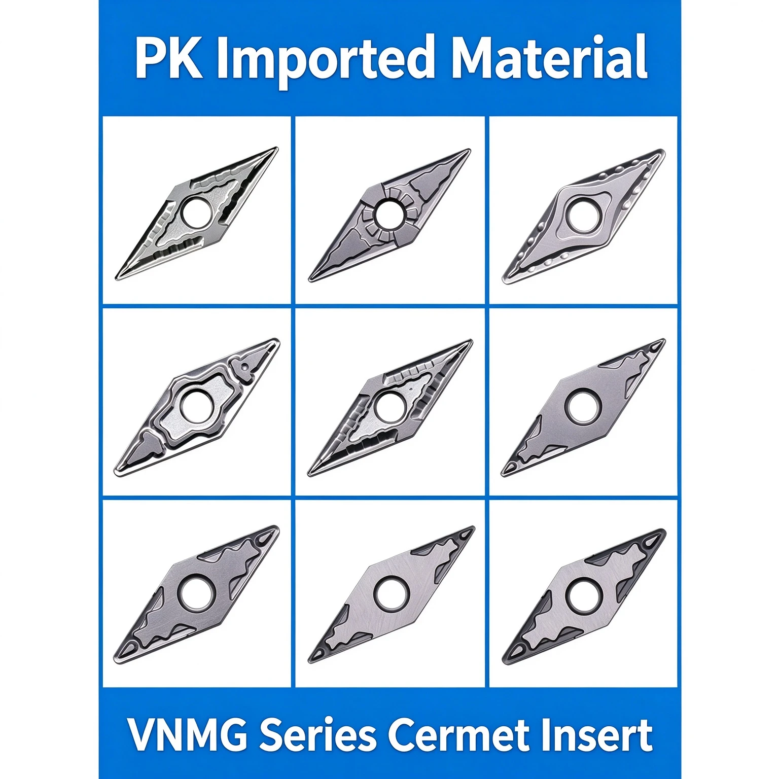 Metal Ceramic Blade VNMG160404-MT Excircle 35 Degree Grain 160408-HQ