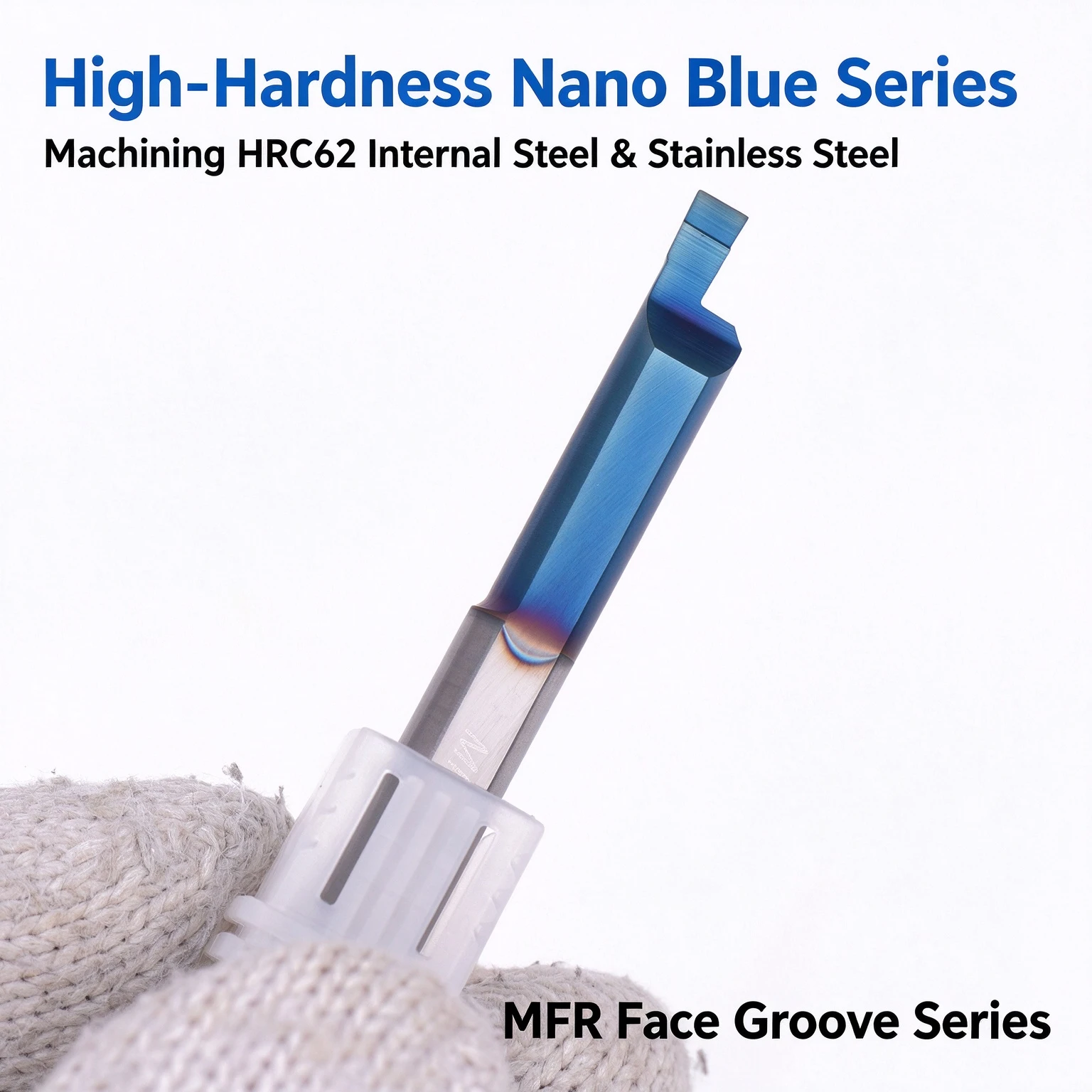 High Nano Blue Tungsten Steel End Face Grooving Knife Mfr 6B2.0 L22 Boxed CVD High Hardness 60HRC KEUE CNC Machining Center